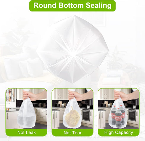 Clear Trash Bags - 100 Clear 2.6 Gallon Small Garbage Bags?white? for home office kitchen Trash Can Bathroom Bedroom...