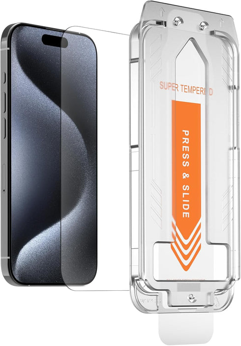 FABKITT Tempered Glass Screen Protector designed for iphone 15, (Easy Installation Kit)......
