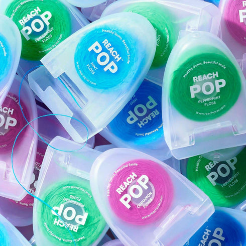 REACH POP Dental Floss | Vegan Wax & PFAS-Free | Durable & Shred Resistant | Slides Smoothly & Easily | Effective Plaque Removal | Blue Color Flos...