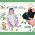 Sleeping Bear Monthly Baby Milestone Blanket Bear Star Balloon Flannel Blanket Boy Newborn Infant Swaddle Blanket Growth Chart Baby Blanket with F...