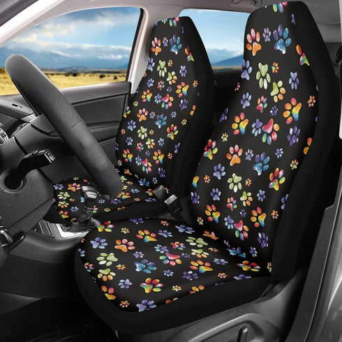 Dog Paw Front Seat Cover for Women Men Tie Dye Bucket Seat Cover Seat Protectors Cushion for Car, SUV & Truck, Washable Car Accessories...