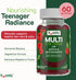 YumVs Teen Multivitamin Gummies with Biotin and Antioxidants - Raspberry Flavor - Hair Skin Nails Support - Vegetarian Kosher Teen Vitamins for Bo...