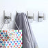 (4-Pack) Adhesive Towel Hooks Square Stainless Steel Adhesive Wall Hooks for Bathroom Kitchen Hanging Hats, Coats, Clothes (Brushed Nickel)...