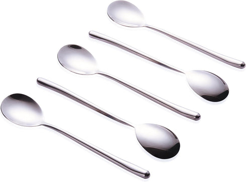 Miupoo Spoons,Stainless Steel Long handled soup spoons,Silver,10 Piece (8.7x1.6 Inches)...