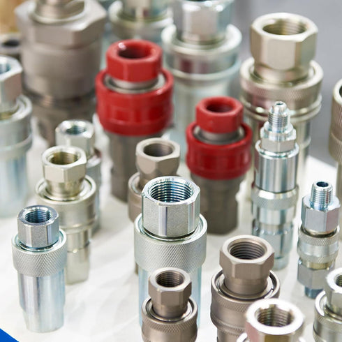 PATIKIL 3/8" ISO 16028 Hydraulic Coupler Male Dust Cap and Female Plug Cover, 2 Set Hydraulic Quick Disconnects Coupling Port Plug Cover Fittings ...