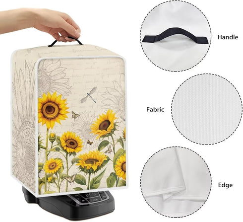 Sunflower Coffee Maker Cover Dustproof Waterproof Fabric Small Kitchen Appliances Covers Stand Mixer or Coffee Machine Fingerprint Protection Cove...