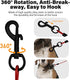Heavy Duty Dog Leashes with Chew Proof and Comfortable Padded Handle 4/5/6 FT, Steel Metal Safety Lead Rope with Retractable Buckle for Large or M...