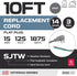 Iron Forge Cable 90 Degree Electrical Plug Slim Plug Head Replacement Power Cord with Open End - 10 Ft Gray Extension Cable,14/3 SJTW, for Univers...
