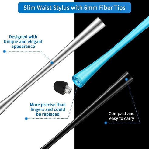 Outus 8 Pieces Waist Stylus Pens with 8 mm Rubber Tips Stylus Pens for Screen Compatible with iPhone, iPad, Tablet (8 Colors)......