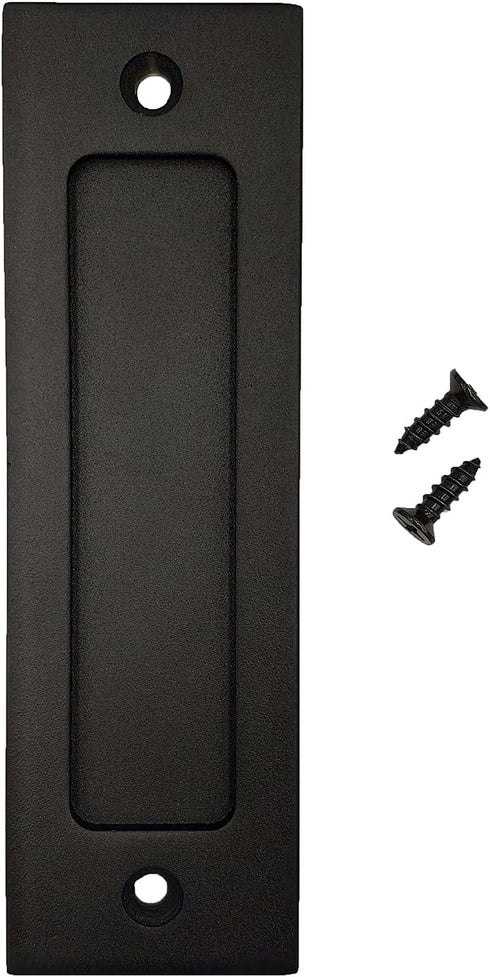7" Matte Black Sliding Barn Door Handle - Flush Pull Handle with Flat Bottom Is Easy to Install and Heavy Recessed Door Handle for Pocket Door,Clo...