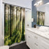 LIGHTINHOME Nature Shower Curtain 72x72 Inch Bright Sunshine Tree Green Leaves Fresh Grass Landscape Woodland Scene Floral Fabric Waterproof Bathr...