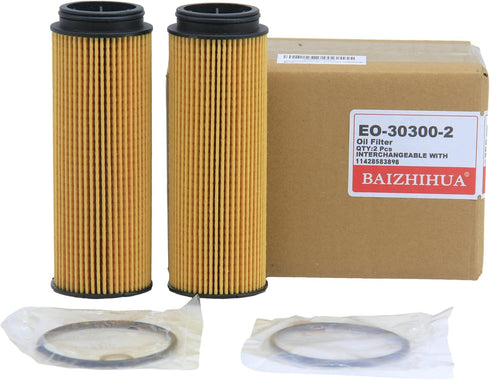 2 Pack of BAIZHIHUA EO-30300 Oil Filter Replaces 11428583898, HU6022Z, PG99256EX Fits BMW X5, X7, X3, X4 540i xDrive,740i, M240i, xDrive40i, 340i ...