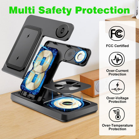 Wireless Charger, 3 in 1 Charging Station for Multiple Devices, Wireless Charging Stand for iPhone 8-15 Series,iWatch9/8/7/6/5/4/3/2/SE, AirPods3/...