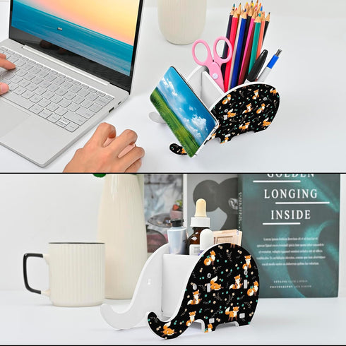 Animal Elephant Pen Pencil Holder Cute Phone Stand Office Accessories Desk Organizer Multifunctional Stationery Box Makeup Storage Presents Decora...