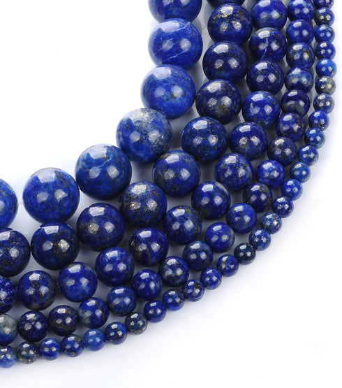 8MM Natural Lapis Lazuli Blue Gemstone Good Luck Stone Bulk for Jewelry Making DIY Gifts for Women (8mm, Lapis Lazuli)...