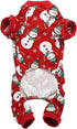 Cute Snowman Xmas Pet Clothes for Dog Pajamas Soft Christmas PJS, Medium Red Back Length 16"...