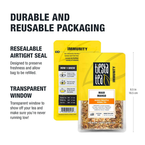 Tiesta Tea Maui Mango, Loose Leaf, Mango Pineapple Herbal Tea, Premium Non-Caffeinated Fruit Blend, Makes Hot or Iced & Brews Up to 25 Cups, 2.2 O...