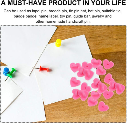 EXCEART 100pcs Rubber Pin Backs Love Heart Butterfly Clutch Backings Pin Keepers Cap Replacement for Badges Lapel Pin DIY Accessory...