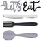 Yerliker 5 Pcs Let's Eat Sign, Wooden Fork Spoon Knife Sign Wall Decor, Rustic Cutout Eat Grey Kitchen Decor for Home Dining Living Room Bar Cafe ...