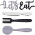 Yerliker 5 Pcs Let's Eat Sign, Wooden Fork Spoon Knife Sign Wall Decor, Rustic Cutout Eat Grey Kitchen Decor for Home Dining Living Room Bar Cafe ...