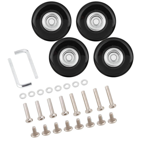 OCGIG 45mm x 18mm Set of 4 Luggage Suitcase Replacement Wheels Rubber Swivel Caster Wheels Axles Repair Kit...