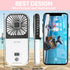 Portable Mini Fan, Black Foldable Personal Handheld Portable Fan with Power Bank, Mini Fan USB Rechargeable, Phone Holder, 4 Speeds Adjustment for...