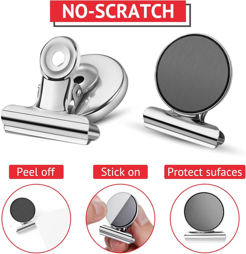 24 Pack Magnetic Clips Fridge Magnets Heavy Duty Magnet Clips for Whiteboard & Refrigerator Wide Scratch Safe Best for House Office School Use...