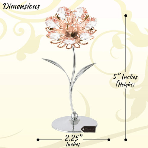 Matashi for Mom, Girlfriend - Sunflower Figurine, Rose Gold Crystal Studded Flower Figurines - Tabletop Showpiece for Grandma...