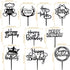 Happy Birthday Cake Topper, 20PCS Black Acrylic Happy Birthday Sign Cupcake Toppers Set for Boys Girls Women Men Birthday Party Decorations Suppli...