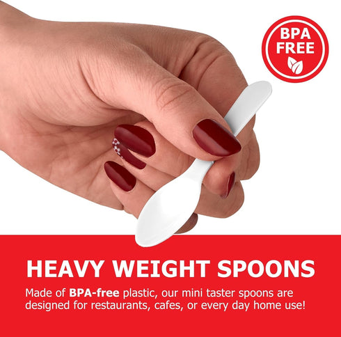 Stock Your Home 400 Count 3-Inch Plastic Mini Taster Spoons - Perfect for Sampling, Desserts, and Parties, Disposable and Durable Utensils...