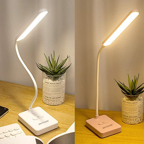 Cordless Desk Table Lamp Reading Light Rechargeable Battery 2200m,Touch 3 LED Modes,Dimmable,Small,Gooseneck, Highest 17.7",Lamp for Kids Bedroom ...