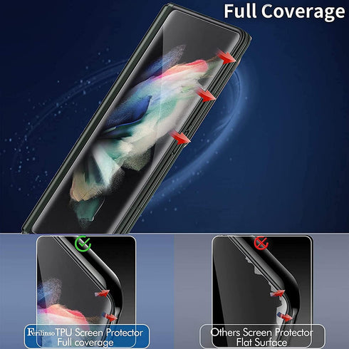 Screen Protector for Samsung Galaxy Z Fold 4 5G, Flexible TPU Screen Protector, 2 Pack Front with 2 Pack Inside, Fingerprint Unlock, Case Friendly...