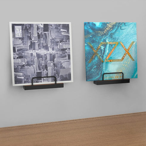 Victrola The Shelves – Vinyl Record Display Holders – Showcase Your Favourite Album Art, Set of 2, with Black Metal Accents, Wall Mountable (Pair,...