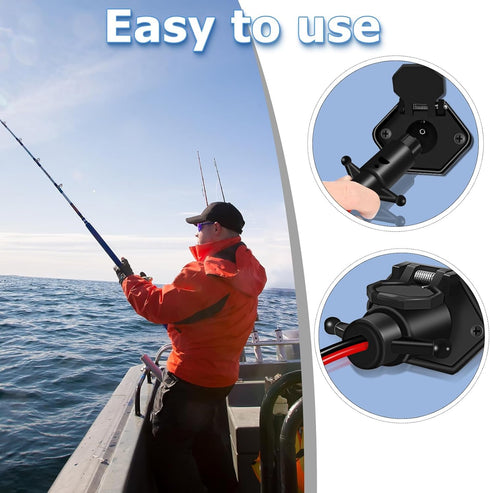 12V 8 Gauge 2 Wires Trolling Motor Plugs and Receptacle Kit Compatible with Minn Kota Marine Boat, Male and Female Trolling Motor Connector Quick ...