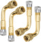 Mellbree 4-Pack Tire Valve Extension, 90 Degree Schrader Tire Valve Stem Extension Brass Adaptor Compatible for Passenger Cars, Stroller, Bicycles...