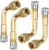 Mellbree 4-Pack Tire Valve Extension, 90 Degree Schrader Tire Valve Stem Extension Brass Adaptor Compatible for Passenger Cars, Stroller, Bicycles...