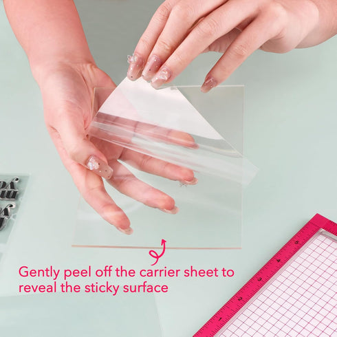 10Pcs/Set 6x6inch Multi-Use Non-Slip Sticky Mats Fit in Stamp Positioning Tool Set,Photopolymer Grip Mat with Printed Guides in Placeholding Stenc...