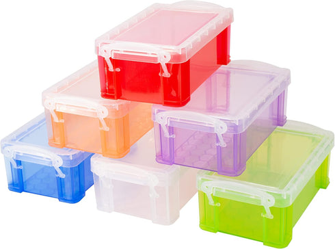 Small Plastic Box, 4.3" X 2.3" X 1.5" Stackable Mini Storage Box with Lid, Clear Organizer Container for Jewelry Beads Small Crafts Items Accessor...