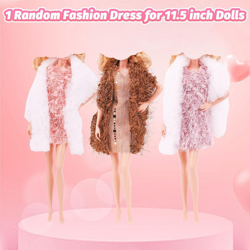 36 Pcs Doll Clothes for 11.5 inch Doll Include 1 The Movie Pink Dress 1 Sequn Outfits 1 Winter Set 3 Fashion Dress 1 Shawls 14 Makeup Kit 1 Hat 12...