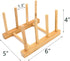 2Pcs Home Kitchen Natural Bamboo Slip Drain Dish Rack, Bamboo Wood Plates Rack/Pans/Cups Dish Rack...