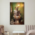 FireDeer Funny Bathroom Canvas Wall Art Dog Animal Reading the Newspaper On Toilet Poster Humor Painting Canvas Prints Modern Aesthetic Picture Fa...