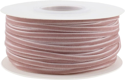 1/8 Inch Velvet Ribbon Thin Dusty Rose Velvet Ribbon Vintage Velvet Ribbon Narrow Ribbon for Wedding Invitations, Gift Wrapping, and Party Favour ...
