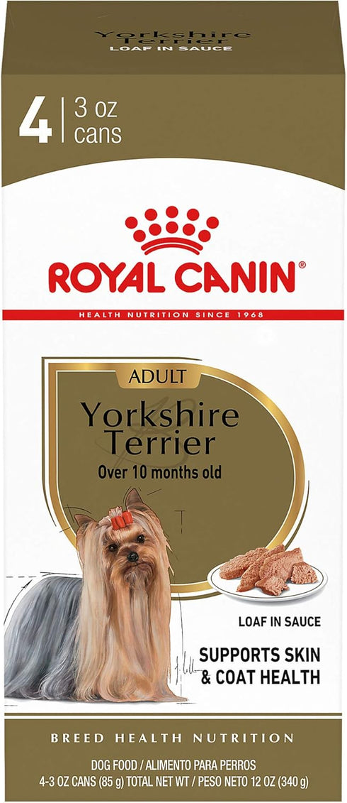 Royal Canin Yorkshire Terrier Adult Breed Specific Wet Dog Food, 3 oz can (4-pack)...