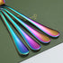 Kyraton Rainbow Serving Set - 4 Piece Titanium Plated Utensils, Includes 2 Spoons and 2 Slotted Spoons...