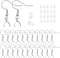 60 PCS/30 Pairs Stainless Steel Earring Hooks - Earring Making Kit with Clear Silicone Earring Backs - Silver Hypoallergenic Ear Wires Fish Hooks,...