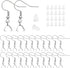 60 PCS/30 Pairs Stainless Steel Earring Hooks - Earring Making Kit with Clear Silicone Earring Backs - Silver Hypoallergenic Ear Wires Fish Hooks,...