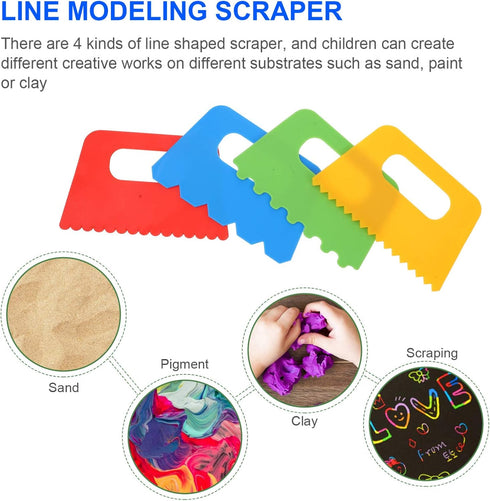 Plastic Paint Scraper,Plastic Putty Knife Putty Plastic Spreader Spackle Tool Plastic Putty Knife rScraper Tool Putty Scraper for Art 4pcs...