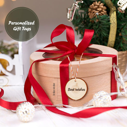5ARTH Natural Wood Slices - 20 Pcs 3.5-4.0 inches Craft Unfinished Wood kit Predrilled with Hole Wooden Circles for Arts Wood Slices Christmas Orn...