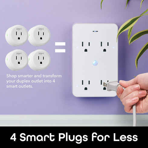 Geeni Smart Wi-Fi 4 Outlet Plug with Surge Protection, – No Hub Required – Compatible with Alexa, Google Home, White – 1-Pack......