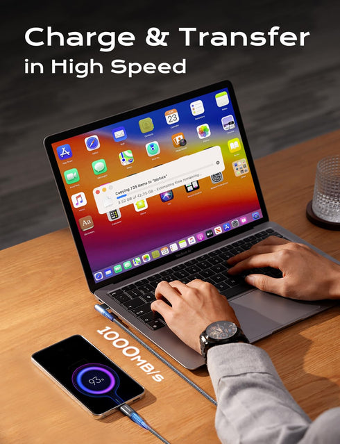AINOPE 100W USB C to USB C Charger Cable 1.5FT, USBC to USBC Fast Charging Cable Right Angle USB C Cable Compatible with MacBook Air/Pro 13 15 4, ...